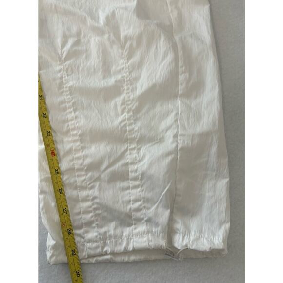 White Parachute Pants Womens XS Baggy Cargo Drawstring Hip Hop Dance Y2K - Picture 5 of 7